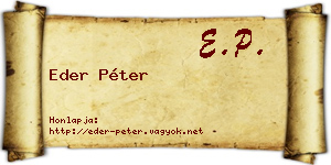 Eder Péter névjegykártya